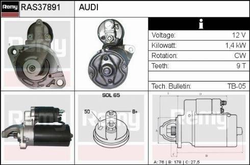 Remy RAS37891 - Starteris autospares.lv