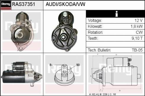 Remy RAS37351 - Starteris www.autospares.lv