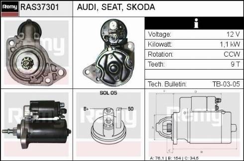 Remy RAS37301 - Starteris autospares.lv