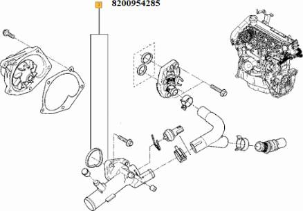 RENAULT 82 00 954 285 - Termostats, Dzesēšanas šķidrums www.autospares.lv