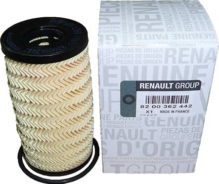 RENAULT 82 00 362 442 - Eļļas filtrs www.autospares.lv