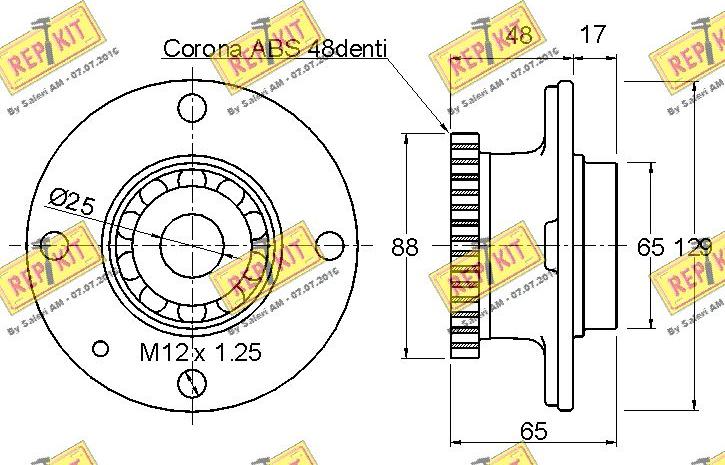 REPKIT RKB1594 - Riteņa rumbas gultņa komplekts autospares.lv