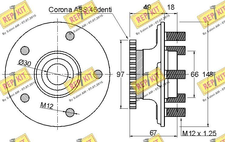 REPKIT RKB1686 - Wheel hub, bearing Kit www.autospares.lv