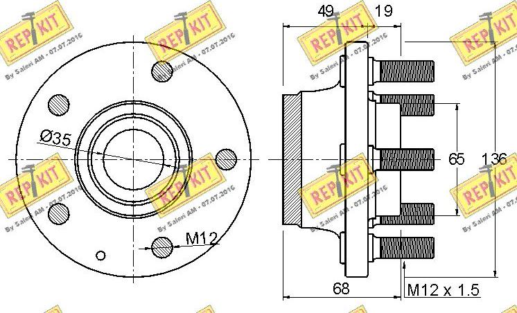 REPKIT RKB1186 - Riteņa rumbas gultņa komplekts www.autospares.lv