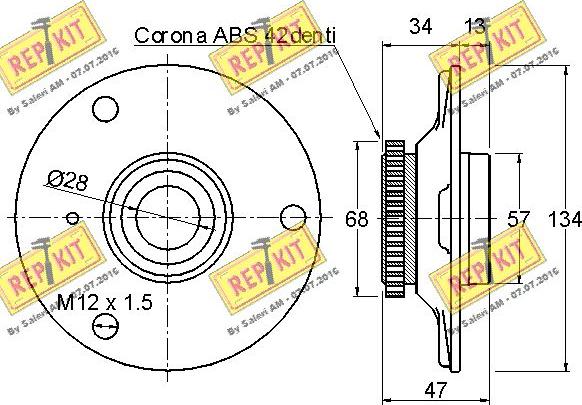 REPKIT RKB1888 - Подшипник ступицы колеса, комплект www.autospares.lv