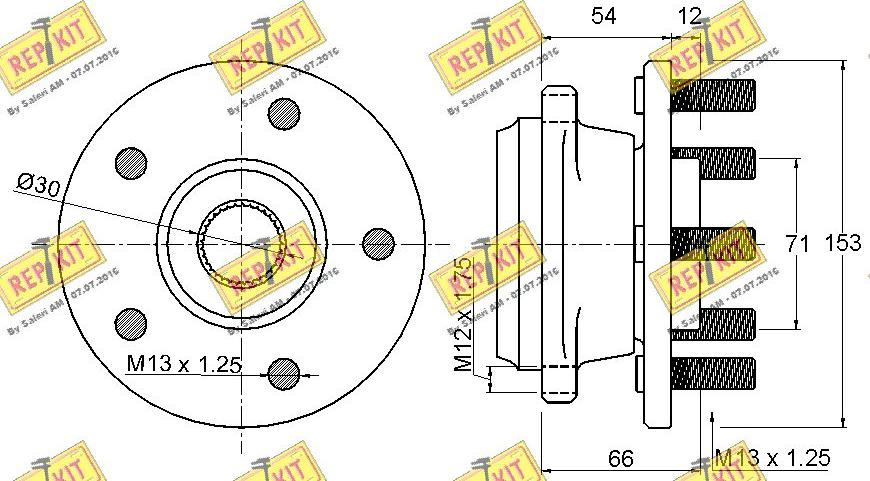 REPKIT RKB2461 - Riteņa rumbas gultņa komplekts autospares.lv