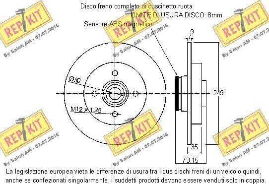 REPKIT RKB2529 - Brake Disc www.autospares.lv