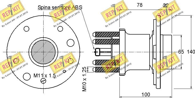 REPKIT RKB2140 - Riteņa rumbas gultņa komplekts autospares.lv