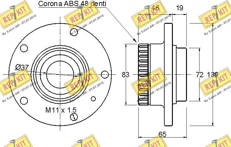 REPKIT RKB2180 - Riteņa rumbas gultņa komplekts autospares.lv