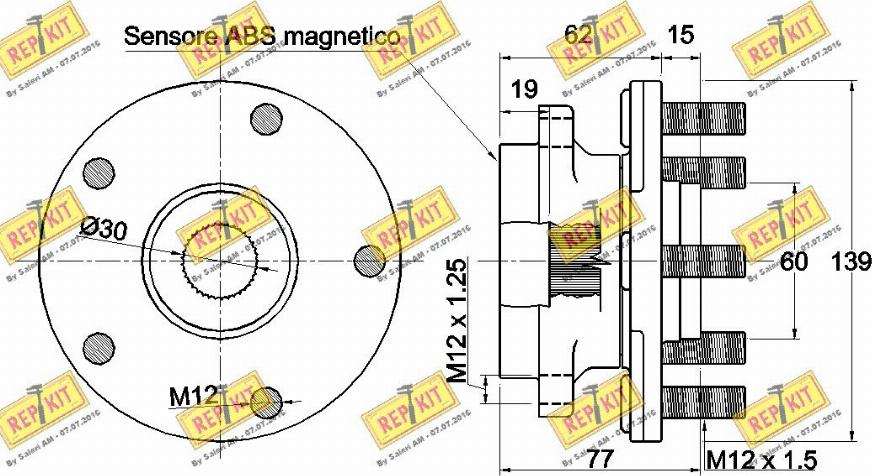 REPKIT RKB2326 - Riteņa rumbas gultņa komplekts www.autospares.lv