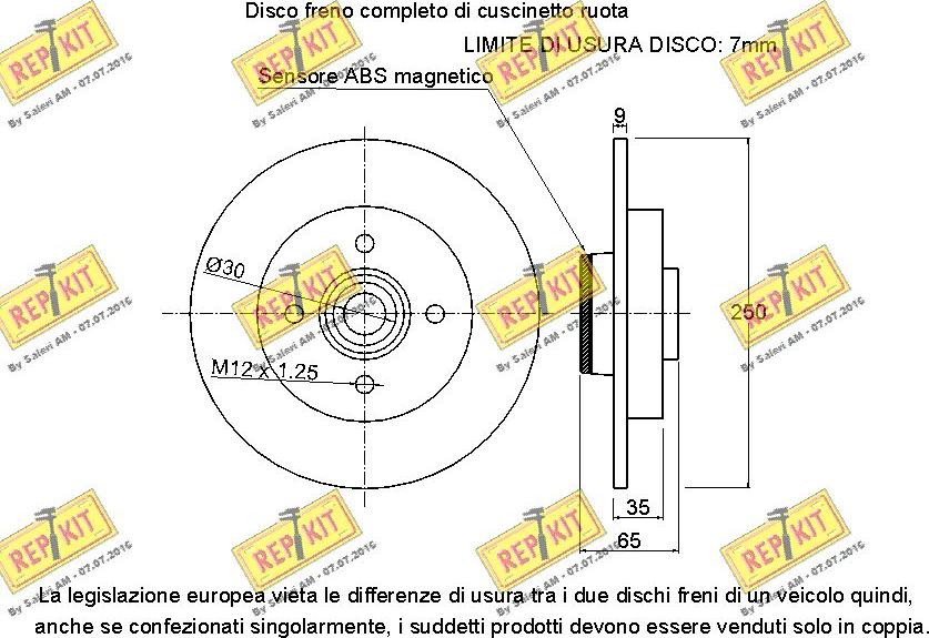 REPKIT RKB2270D - Тормозной диск www.autospares.lv