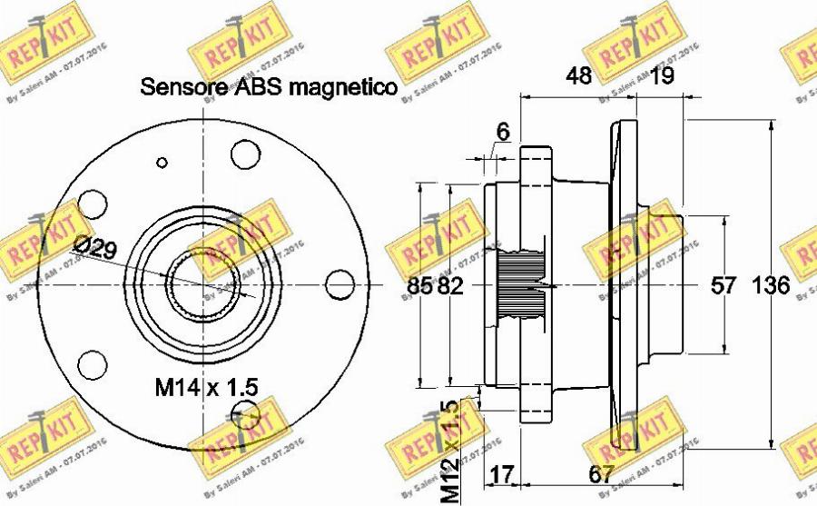 REPKIT RKB2771 - Riteņa rumbas gultņa komplekts autospares.lv