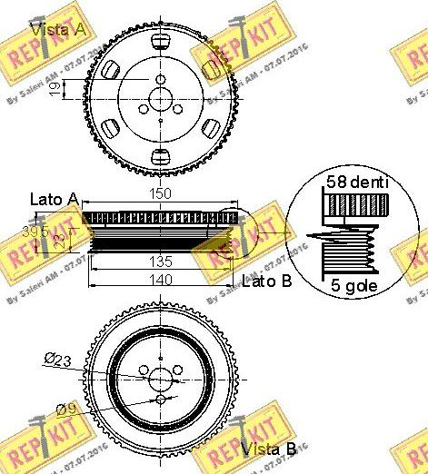 REPKIT RKT9062 - Piedziņas skriemelis, Kloķvārpsta autospares.lv