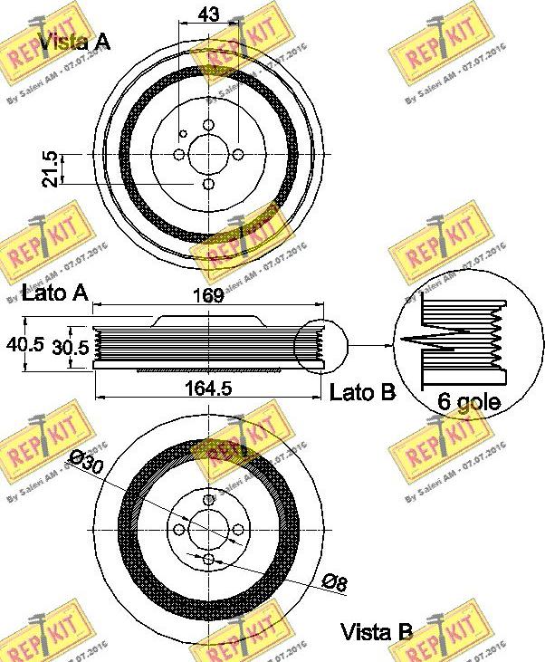 REPKIT RKT9173 - Piedziņas skriemelis, Kloķvārpsta www.autospares.lv