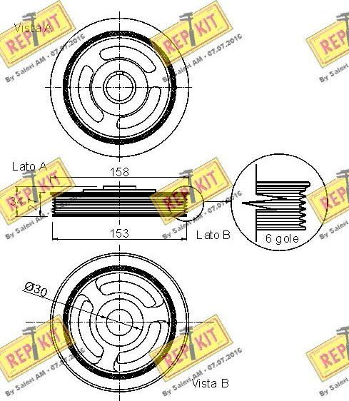 REPKIT RKT9121 - Piedziņas skriemelis, Kloķvārpsta autospares.lv