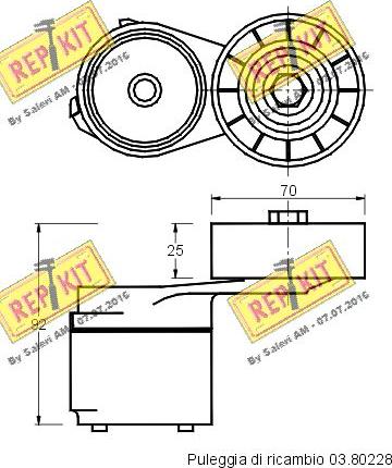 REPKIT RKT1943 - Натяжитель, поликлиновый ремень www.autospares.lv