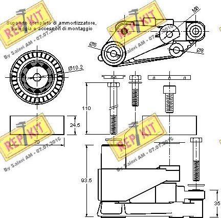 REPKIT RKT1556 - Натяжитель, поликлиновый ремень www.autospares.lv