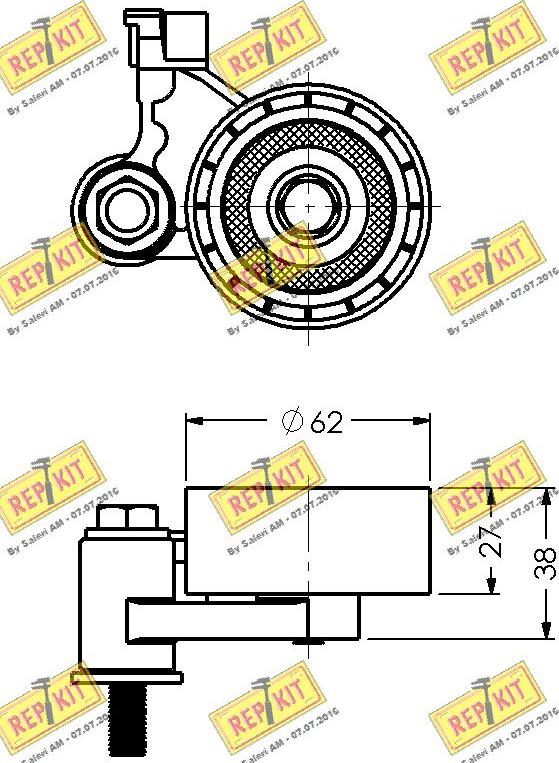 REPKIT RKT1504 - Spriegotājrullītis, Gāzu sadales mehānisma piedziņas siksna autospares.lv