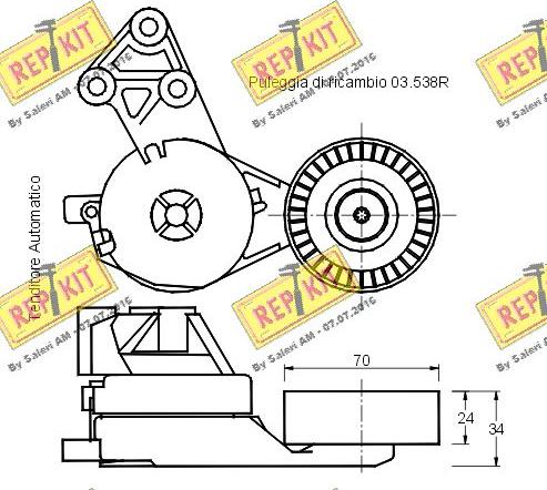 REPKIT RKT1580 - Натяжитель, поликлиновый ремень www.autospares.lv