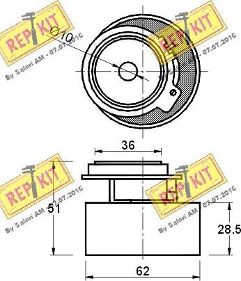 REPKIT RKT1523 - Spriegotājrullītis, Gāzu sadales mehānisma piedziņas siksna autospares.lv