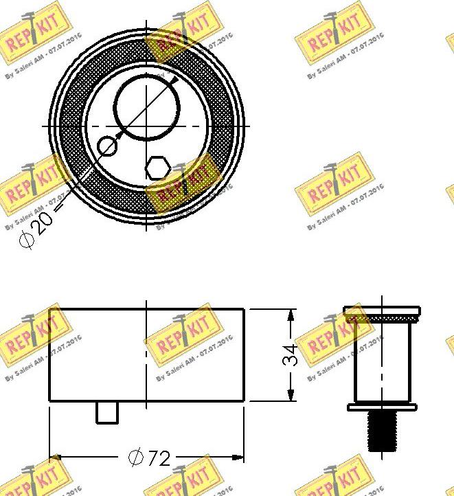 REPKIT RKT1575 - Spriegotājrullītis, Gāzu sadales mehānisma piedziņas siksna www.autospares.lv