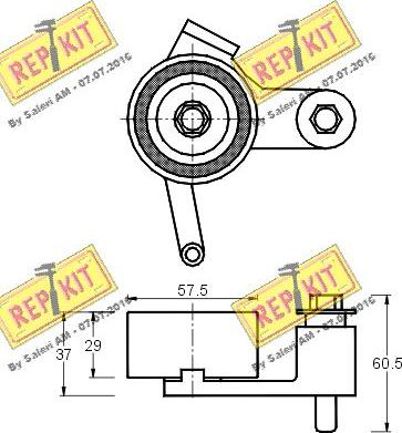 REPKIT RKT1614 - Spriegotājrullītis, Gāzu sadales mehānisma piedziņas siksna autospares.lv