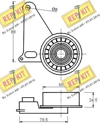 REPKIT RKT1009 - Spriegotājrullītis, Gāzu sadales mehānisma piedziņas siksna autospares.lv