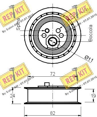 REPKIT RKT1152 - Spriegotājrullītis, Gāzu sadales mehānisma piedziņas siksna www.autospares.lv