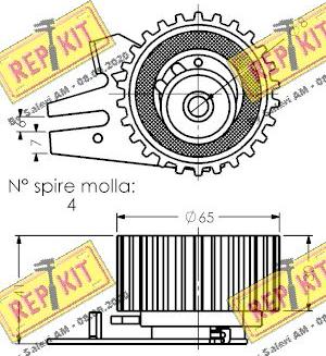 REPKIT RKT1306 - Spriegotājrullītis, Gāzu sadales mehānisma piedziņas siksna www.autospares.lv