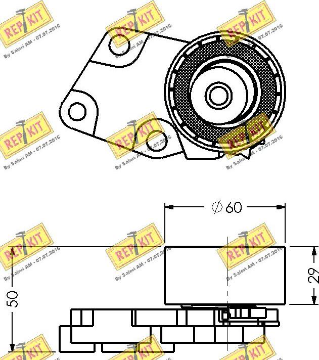 REPKIT RKT1382 - Spriegotājrullītis, Gāzu sadales mehānisma piedziņas siksna autospares.lv