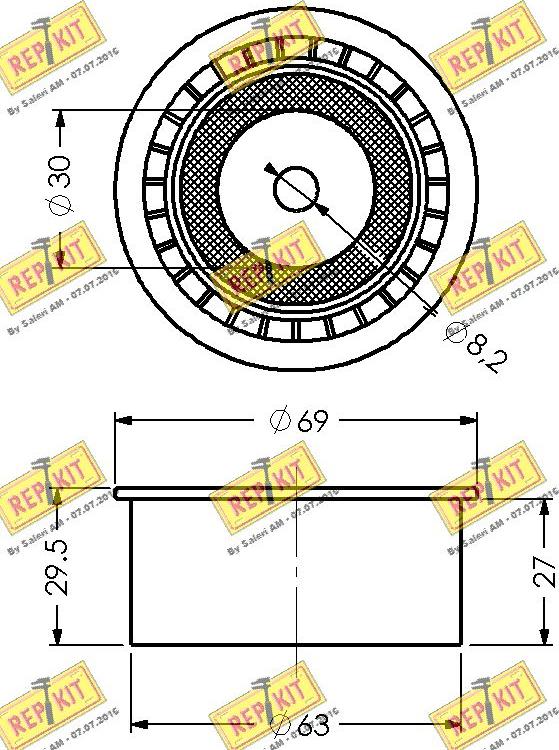 REPKIT RKT1242 - Deflection / Guide Pulley, timing belt www.autospares.lv