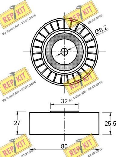 REPKIT RKT1289 - Ролик, поликлиновый ремень www.autospares.lv