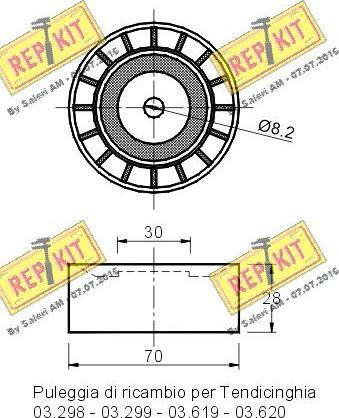 REPKIT RKT1229 - Pulley, v-ribbed belt www.autospares.lv