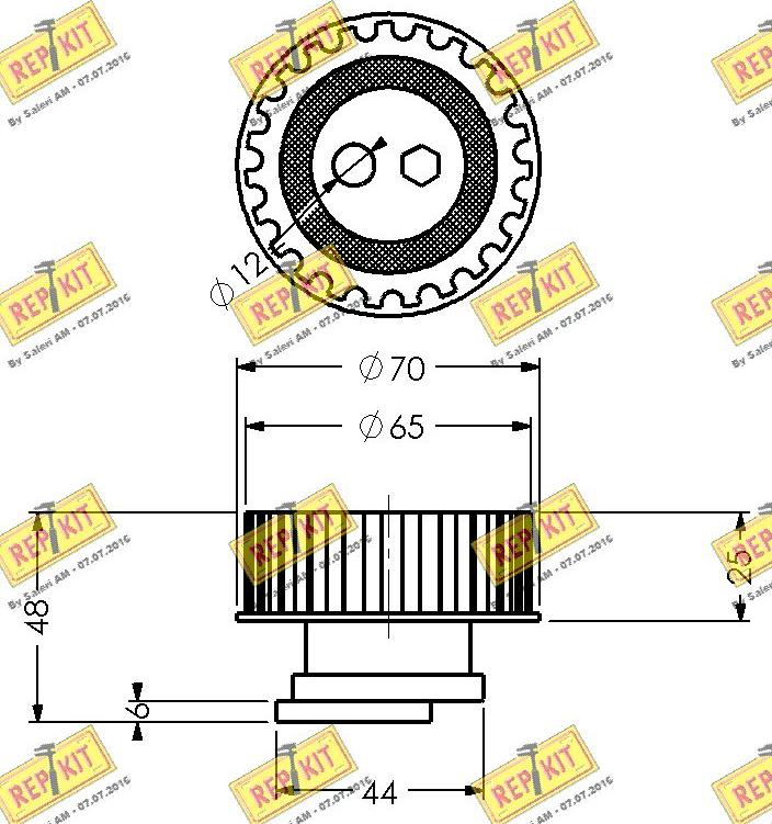 REPKIT RKT1222 - Spriegotājrullītis, Gāzu sadales mehānisma piedziņas siksna autospares.lv