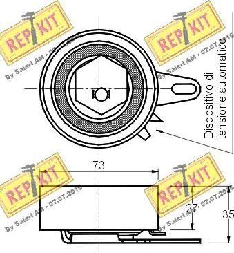 REPKIT RKT1798 - Spriegotājrullītis, Gāzu sadales mehānisma piedziņas siksna www.autospares.lv