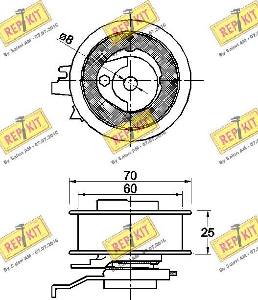 REPKIT RKT3476 - Натяжной ролик, зубчатый ремень ГРМ www.autospares.lv