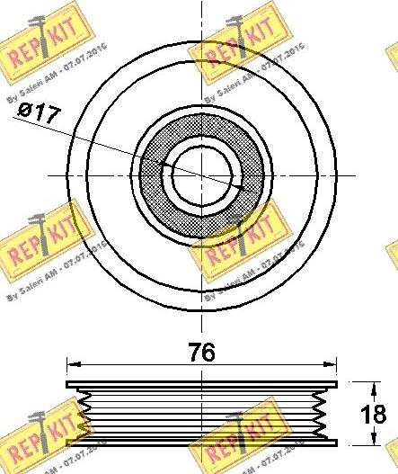 REPKIT RKT3470 - Pulley, v-ribbed belt www.autospares.lv