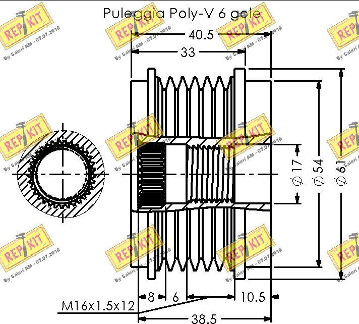 REPKIT RKT3566 - Piedziņas skriemelis, Ģenerators autospares.lv