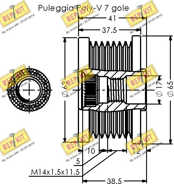 REPKIT RKT3526 - Piedziņas skriemelis, Ģenerators www.autospares.lv