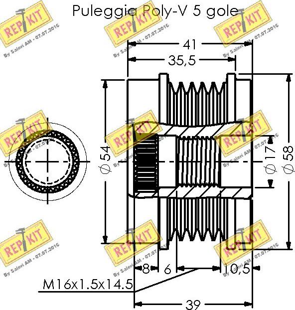 REPKIT RKT3659 - Piedziņas skriemelis, Ģenerators www.autospares.lv