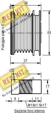 REPKIT RKT3157 - Pulley, alternator, freewheel clutch www.autospares.lv