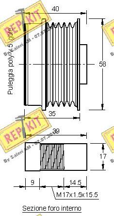 REPKIT RKT3176 - Шкив генератора, муфта www.autospares.lv