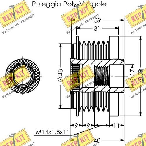 REPKIT RKT3805 - Piedziņas skriemelis, Ģenerators www.autospares.lv