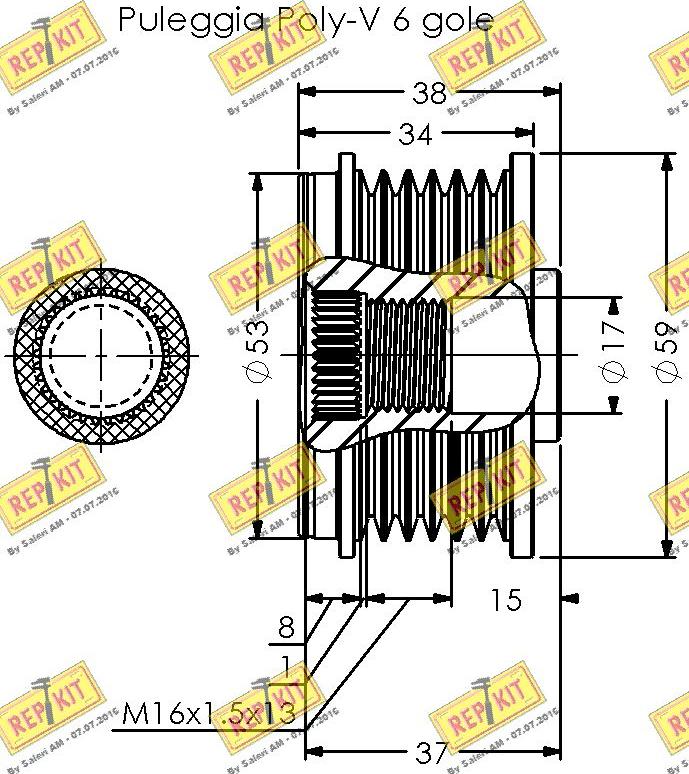 REPKIT RKT3395 - Piedziņas skriemelis, Ģenerators autospares.lv