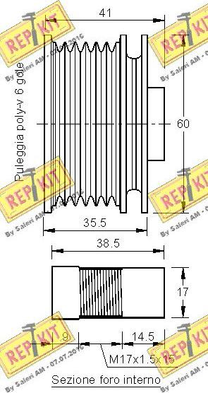 REPKIT RKT3316 - Шкив генератора, муфта www.autospares.lv