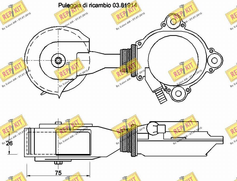 REPKIT RKT3251 - Натяжитель, поликлиновый ремень www.autospares.lv