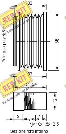 REPKIT RKT3212 - Шкив генератора, муфта www.autospares.lv