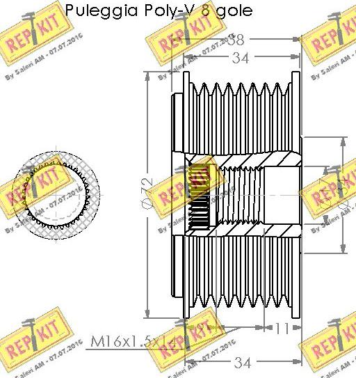 REPKIT RKT3706 - Piedziņas skriemelis, Ģenerators www.autospares.lv