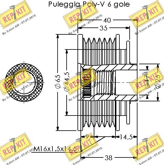 REPKIT RKT3728 - Piedziņas skriemelis, Ģenerators autospares.lv