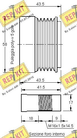 REPKIT RKT2955 - Pulley, alternator, freewheel clutch www.autospares.lv